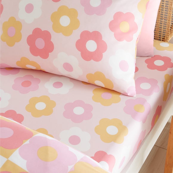 Catherine Lansfield Retro Daisy Fitted Sheet - image 1