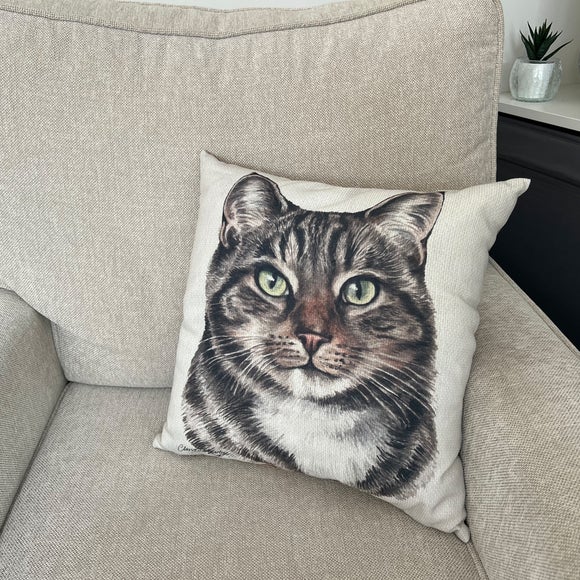 Christine Varley Tabby Cat Square Cushion - image 1