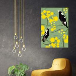 The Art Group Magpies Wooden Wall Art - thumbnail 1