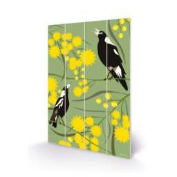 The Art Group Magpies Wooden Wall Art - thumbnail 2