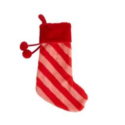 Pink Stripe Faux Fur Stocking - thumbnail 2