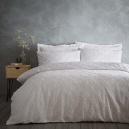 Astra Textured Floral Duvet Cover and Pillowcase Set - thumbnail 1