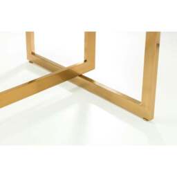 Minori 6 Seater Rectangular Glass Top Dining Table, Gold - thumbnail 6