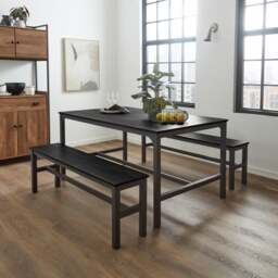 Fulton 6 Seater Rectangular Dining Table with 2 Benches