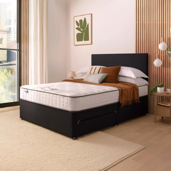 Silentnight Divan Bed With Fabric Paris Headboard and 800 Pocket Sprung Mattress - image 1