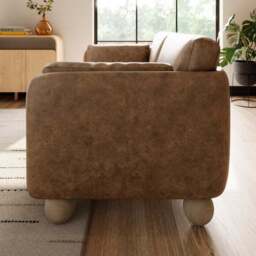Armitage Soft Faux Leather 2 Seater Sofa with Ball Feet - thumbnail 3