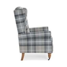 Oswald Grande Check Wingback Armchair - thumbnail 4
