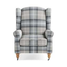 Oswald Grande Check Wingback Armchair - thumbnail 3