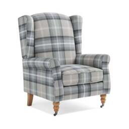 Oswald Grande Check Wingback Armchair - thumbnail 2