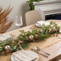 Artificial Eucalyptus & Bronze Bauble Garland - thumbnail 1