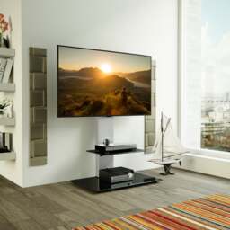 "Lesina Pedestal TV Unit with Shelf for TVs up to 65""" - thumbnail 1