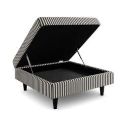 Zoe Pinstripe Fabric Square Storage Footstool - thumbnail 6