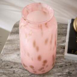 Pink & Gold Speckled Glass Vase - thumbnail 2