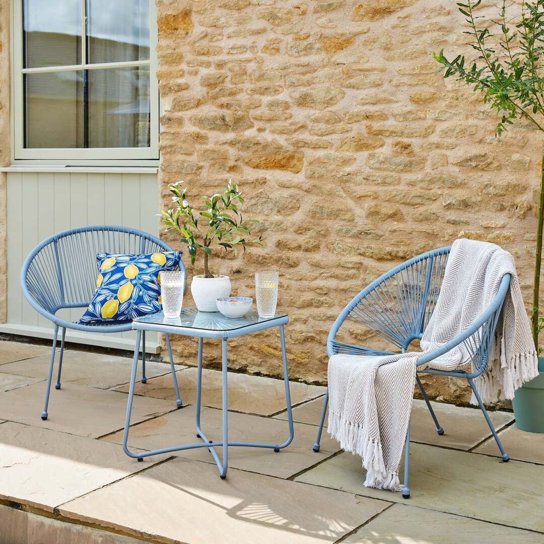 String Garden Table Harp String Bistro Set Blue By Dunelm