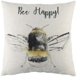 Evans Lichfield Bee Happy Square Cushion - thumbnail 1