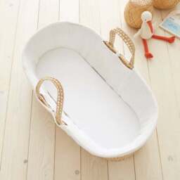 Pack of 2 Jersey White 100% Cotton Moses Basket Fitted Sheet - thumbnail 2