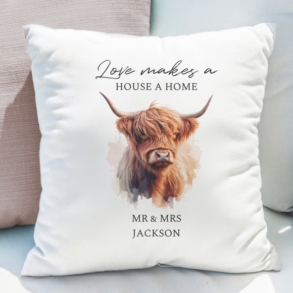 Personalised Highland Cow Cushion - image 1