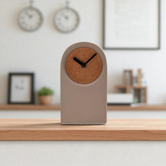 Interval Porcelain & Cork Arched Desk Clock - image 1