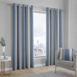 Fusion Whitworth Striped Eyelet Curtains - thumbnail 2