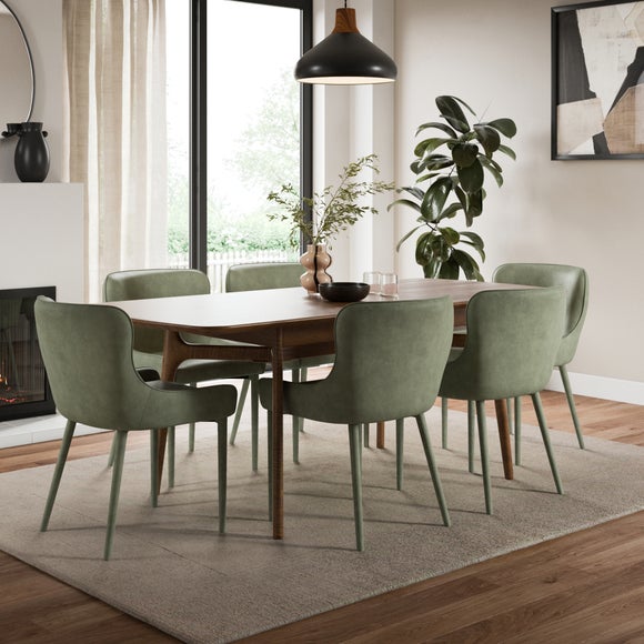 Montreal Set of 2 Fully Upholstered Dining Chairs, Faux Leather - image 1