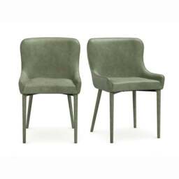 Montreal Set of 2 Fully Upholstered Dining Chairs, Faux Leather - thumbnail 6