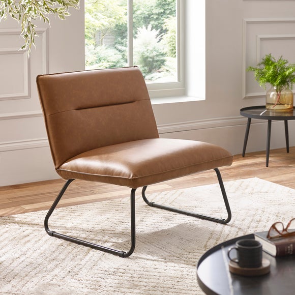 Saxon Faux Leather Lounge Chair - image 1
