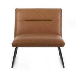 Saxon Faux Leather Lounge Chair - thumbnail 6