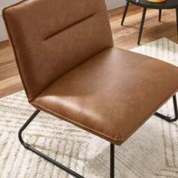 Saxon Faux Leather Lounge Chair - thumbnail 2