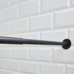 Extendable L Shape Black Shower Curtain Rail - thumbnail 3