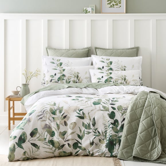 Foliage Seersucker Duvet Cover and Pillowcase Set - image 1