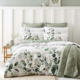 Foliage Seersucker Duvet Cover and Pillowcase Set - thumbnail 1