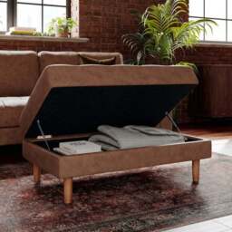 Max Soft Faux Leather Storage Footstool - thumbnail 2