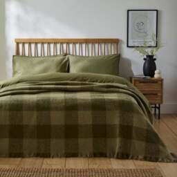 Cabin Check Faux Mohair Throw Blanket 235cm x 235cm - thumbnail 4
