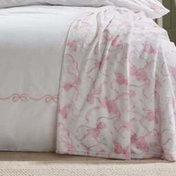 Catherine Lansfield Bow Cosy Fleece Oversized Throw Blanket 200cm x 240cm - thumbnail 2