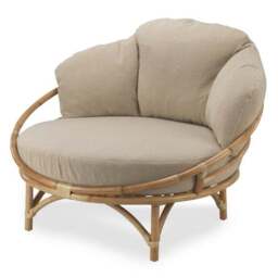 Desser Snug Cuddle Rattan Chair Rattan with Boucle Cushion - thumbnail 2
