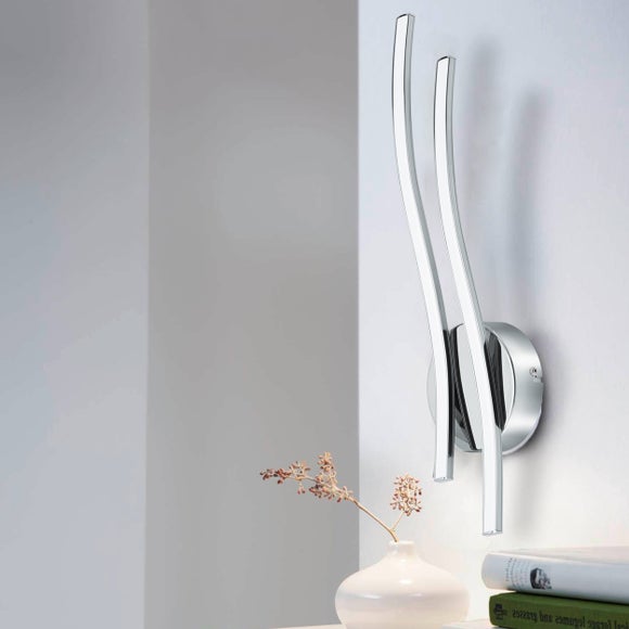 EGLO Valmora 2 Light Curved LED Wall Light - image 1