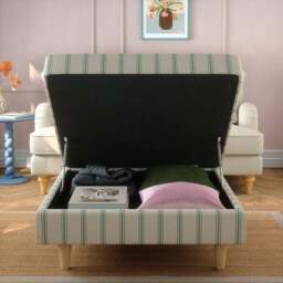 Zoe Folkstone Stripe Square Storage Footstool - thumbnail 2