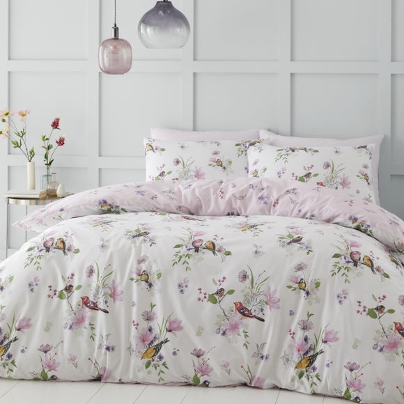 Catherine Lansfield Songbird Reversible Duvet Cover & Pillowcase Set - image 1