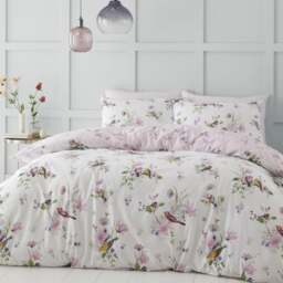 Catherine Lansfield Songbird Reversible Duvet Cover & Pillowcase Set - thumbnail 1