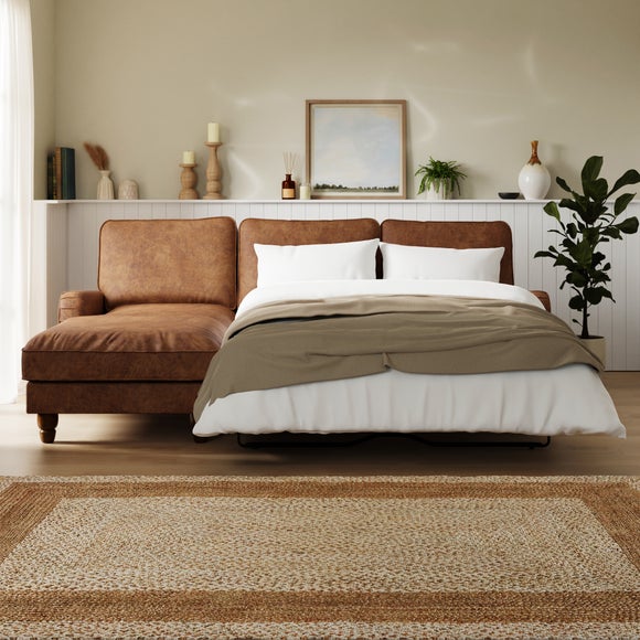 Beatrice Relaxed Faux Leather Corner Storage Sofa Bed - image 1