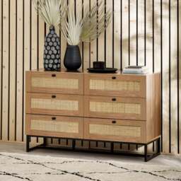 Hollis 6 Drawer Chest, Oak - thumbnail 1