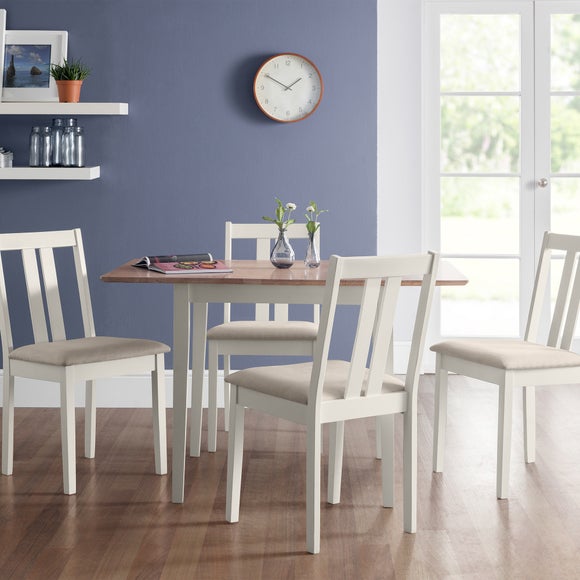 Rufford 4 Seater Two-Tone Dining Table, Ivory - image 1