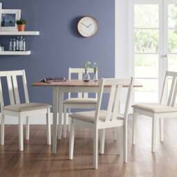 Rufford 4 Seater Two-Tone Dining Table, Ivory - thumbnail 1