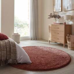 Slumber II Sheen Shaggy Round Rug - thumbnail 1