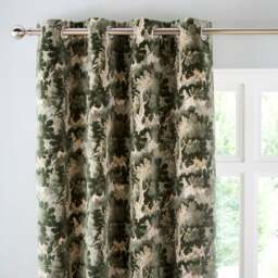 Velvet Trees Eyelet Curtains - thumbnail 1