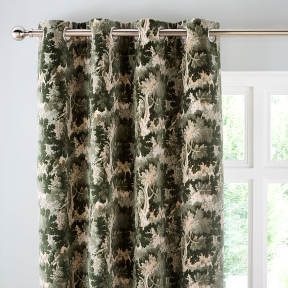 Velvet Trees Eyelet Curtains - image 1