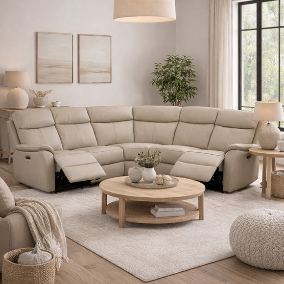 Aspire Kingsmere Leather Power Recliner 5 Seater Corner Sofa - image 1
