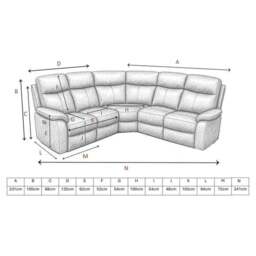 Aspire Kingsmere Leather Power Recliner 5 Seater Corner Sofa - thumbnail 6