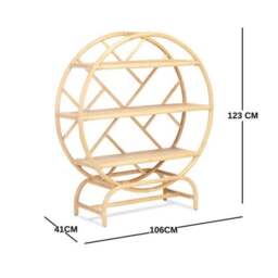 Desser Medium Rattan Etagere Bookcase - thumbnail 4