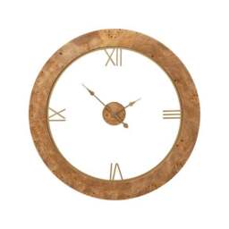 Newborough Burr Wood Effect Open Face Round Wall Clock - thumbnail 3